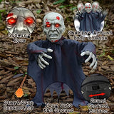 FUSPWEAO Scary Halloween Decorations Outdoor Zombie, Animated Zombie Halloween Decorations, Creepy Moving Halloween Groundbreaker, Motion Activated Halloween Props with Glowing Eyes Creepy Sound - Glow-Paradise