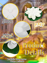 9 Pack Floating Pool Lights Lotus Flower Lantern Artificial Foam LED Lifelike Pool Lights Battery Operated Pool Lantern Pond Decoration Candles Pad (White, Yellow Light, 3.94 Inch) - Glow-Paradise