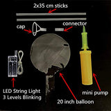 6 PACKS LED Light Up BoBo Balloons with Stick,3 Levels Flashing LED String Lights,20 Inches Bubble Balloons, Air Pump, for Christmas Birthday Party Decoration - Glow-Paradise