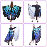 Butterfly Wings for Women, Butterfly Shawl Fairy Ladies Cape Nymph Pixie Costume Accessory (Starry Blue) - Glow-Paradise