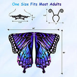 Butterfly Wings Costume Adult Women - Halloween Cape with Antenna Headband and Lace Mask - Glow-Paradise