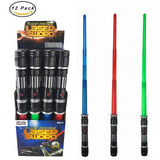 Liberty Imports 12 Pack LED Space Swords Expandable Light Up Sabers Toys with Motion Sensitive FX Sound Effects (Bulk) - Glow-Paradise