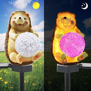 Upgraded Solar Garden Lights Outdoor Decor, Solar Hedgehog Stake Lights Multi-Color Changing LED, IP65 Waterproof Hedgehog Decorative Lights, for Yard Patio Garden Lawn Decoration - Glow-Paradise