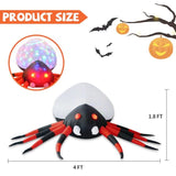 GOOSH 4 FT Width Halloween Inflatable Outdoor Red Legged Spider with Magic Light, Blow Up Yard Decoration Clearance with LED Lights Built-in for Holiday/Party/Yard/Garden - Glow-Paradise