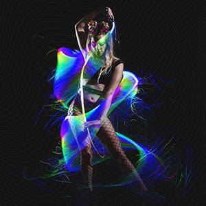 GloFX Space Whip Remix [PROGRAMMABLE LED Fiber Optic Whip] 6 Ft 360° Swivel - Super Bright Light Up Rave Toy | EDM Pixel Flow Lace Dance Festival- - Glow-Paradise