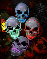 4 Pcs Halloween Mask LED Light up Scary Mask Spooky Skull Mask Cosplay Skeleton Mask for Festival Parties Costume Supplies Favor - Glow-Paradise