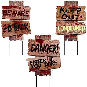 Liecho self-Designed Halloween Decorations Yard Signs Stakes Props Outdoor Decor Scary Zombie Vampire Graves Holiday Party Supplies 3 Pack(15