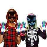 2 Pack Halloween Purge Masks Led Light Up Masks and Gloves Set for Halloween, Festival Cosplay (Style A) - Glow-Paradise