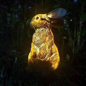 Garden Solar Light Outdoor Decor, Resin Rabbit Solar LED Light for Outdoor, Animal Waterproof Light for Flower Fence Lawn Passage Walkway Courtyard Party Decoration, Rabbit - Glow-Paradise