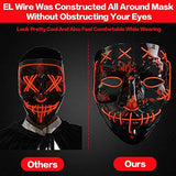 JUEYINGBAILI Scary Purge Costume Mask- Light Up Led Cosplay Creepy Masks- Purge Masks- Costume Masks- Christmas Gift - Glow-Paradise