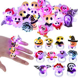 40 Pieces Halloween LED Flash Finger Rings Bulk Halloween Party Favors Light up Rings for Halloween Cosplay Birthday Party Decoration Supplies - Glow-Paradise