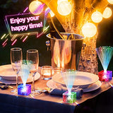 12 Pack 5.5 Inch Light up Mini Blue Centerpieces Led Multicolor Changing Fiber Light Colourful Change Fiber Optic Fountain Party Light Nightlight Table Centerpieces - Glow-Paradise