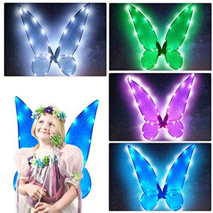 Fairy Wings for Girls Adults Light Up Butterfly Wings Sparkly LED Fairy Wings for Kids Women Halloween Costume Angel Cosplay Birthday,23.6 x 18.9 Inch - Glow-Paradise