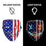 Halloween Scary Mask with LED Gloves Kit, LED Costume Mask EL Wire Light Up Mask for Halloween Costume Festival Cosplay - Glow-Paradise