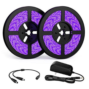 Onforu 32.8ft LED Black Light Strip Kit, 600 Units Lamp Beads, 12V Flexible Blacklight Fixtures, 10m LED Ribbon, Non-Waterproof Black Lights for Glow Party, Indoor Birthday Party, Body Paint,Halloween - Glow-Paradise