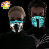 2 Pack Halloween Light-Up Mask, Scary LED Mask for Halloween Costume Dress-up Accessories, Halloween Parties, Festival Cosplay, Photo Shoot, School Events,Horror Theme Parties - Glow-Paradise