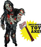 Spooktacular Creations Zombie Deluxe Costume for Child with Bloody Axe (S(5-7)) - Glow-Paradise