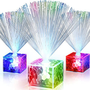12 Pack 5.5 Inch Light up Mini Blue Centerpieces Led Multicolor Changing Fiber Light Colourful Change Fiber Optic Fountain Party Light Nightlight Table Centerpieces - Glow-Paradise