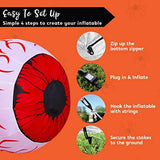 Joiedomi 3ft Inflatable Large Set of Eyes, Halloween Inflatable Light Up Eyeball with Build-in LEDs, Blow Up Inflatable for Halloween Party Indoor, Outdoor, Yard, Garden, Lawn Decorations (Red) - Glow-Paradise
