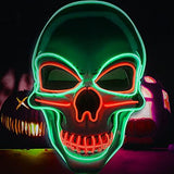 Halloween Scary MaskAdult Halloween Masks for Halloween Festival Party with 3 Flash Modes Dual color(Green Red) - Glow-Paradise