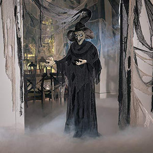 Light-Up Standing Witch (6 feet tall) Animated Halloween Decor - Glow-Paradise