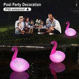Rukars Floating Pool Lights 2PCS, Solar Flamingo Pool Lights Waterproof, Glow in The Dark Solar Powered LED Lights, Inflatable Floating Lights for Pool Spa Patio Wedding Party Christmas Decorations - Glow-Paradise