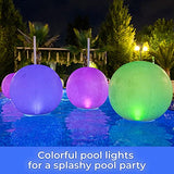 TIALLY Full Moon Floating Pool Lights Solar Powered - 16 inch Inflatable Led Pool Balls, Floating Solar Pool Lights for Swimming Pools, Ponds, Patio, Wedding, Pool Party - Outdoor Pool Decor (4 Pack) - Glow-Paradise