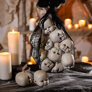 Halloween Bag of Doll Heads - Home Decor - 12 Pieces - Glow-Paradise