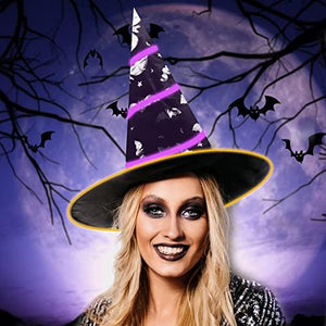 Halloween Costume LED Witch Hat for Girls & Womens Festival Cosplay,Light up Halloween Costume Masquerade Parties,Carnival,Halloween Accessories Gifts - Glow-Paradise