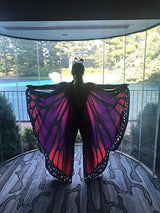Butterfly Wings for Women, Butterfly Shawl Fairy Ladies Cape Nymph Pixie Costume Accessory (Purple Red) - Glow-Paradise
