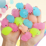 Outee Mochi Animals Toys 30 Pcs Lovely Mini Squishies Glow in The Dark Toys Mini Stress Relief Toys Mochi Squishies Toys Cute Mochi Cat Random Relief Stress Toys Easter Gifts for Kids Adults - Glow-Paradise