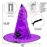 Twinkle Star Halloween Decorations 8 Pcs Lighted Hanging Witch Hats, 14ft 56 LEDs Halloween Indoor Outdoor Remote Control String Lights, Battery Powered with 8 Lighting Modes for Garden, Yard, Tree - Glow-Paradise