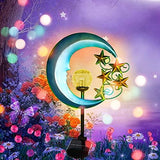 EPROSMIN Solar Outdoor Garden Lights - Solar Powered Pathway Lights Outdoor Decorative Lights Waterproof Crackle Glass Globe Led Landscape Lighting for Pathway,Yard,Lawn,Patio Stars Moon - Glow-Paradise