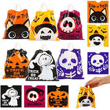 LOKIPA Halloween Drawstring Treat Bags for Kids, 72 Pcs Small Plastic Candy Goody for Kids Trick or Treat Halloween Party Favors - Glow-Paradise