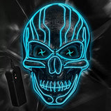 ILEBYGO LED Scary Mask Halloween Light Up Mask Purge Mask with EL Wire 3 Flashing-Modes for Halloween Festival, Party, Cos Play (Blue) - Glow-Paradise