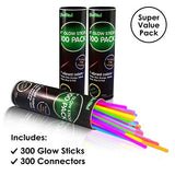 300 Ultra Bright Glow Sticks Bracelets and Necklaces - Halloween Glow in The Dark Party Supplies Decorations - Bulk 8" Glowsticks Party Favors Pack - Glow-Paradise