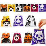 LOKIPA Halloween Drawstring Treat Bags for Kids, 72 Pcs Small Plastic Candy Goody for Kids Trick or Treat Halloween Party Favors - Glow-Paradise
