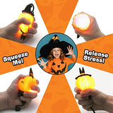 KIMOBER 3pcs Light up Pumpkin Puffer Balls,LED Flash Pumpkin Man Stress Squeezing Balls for Halloween Party Favor Supplies - Glow-Paradise