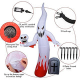 MRTREUP 8.5 Ft Halloween Inflatables Scary Ghost Blow Up Yard Decoration, Halloween Large Inflatable Red Fire Ghost Outdoor Decoration with Build in LEDs Lights Built-in Yard, Garden Lawn Decoration - Glow-Paradise