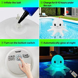 SEMANJLL 2 PCS Octopus Floating Pool Light Solar Powered, 20 inch 16 RGB Colors Changing LED Glow Ball Inflatable Octopus with Cute Expression - Glow-Paradise