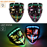 2PACK Halloween Purge Masks Halloween Scary Mask Led Light Up Masks for Festival Cosplay. - Glow-Paradise