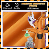 DECORLIFE 8 FT Halloween Inflatables, Blow up Halloween Decorations Tree with Ghost, Pumpkin, Skeleton and Tombstone, Halloween Yard Inflatables with Built-in LED Lights for Garden, Lawn Outdoor - Glow-Paradise