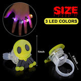 40 Pieces Halloween LED Flash Finger Rings Bulk Halloween Party Favors Light up Rings for Halloween Cosplay Birthday Party Decoration Supplies - Glow-Paradise