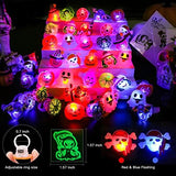 Garma 110Pcs Halloween Party Favors Bulk Include 50Pcs Halloween LED Light Up Rings+60Pcs Light Up Tattoo Stickers For Boys Girls Halloween Gift Party Decoration, Halloween Party Supplies - Glow-Paradise