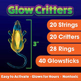 108 PCS Halloween Glow Sticks Bulk ,Halloween Light Up Necklaces, Glow in The Dark Party Favors For Kids and Adults, Halloween Light up toys Treat Bag Fillers (40 Glow Sticks+20 Bugs+20 Ropes+28 Rings) - Glow-Paradise