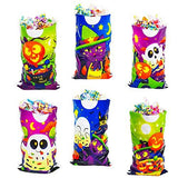 JOYIN 72 Pcs Halloween Small Plastic Treat Bags with 6 Character Designs, Halloween Mini Candy Bags, Small Trick or Treat Bags, Plastic Goodie Bags for Halloween Party Favors - Glow-Paradise
