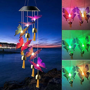 ShangTianFeng Butterfly Solar Wind Chimes Outdoor, for All Moms, for mom/Women/Grandma/Daughter/Aunt/Friend/Wife and Sister. Yard Decor,Gardening Gift, Birthday Gift, Memorial Gift - Glow-Paradise