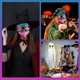 Halloween Purge Mask Light up - CHAOYU LED Scary Face Mask 2 Color Glow Mask with 3 Light Modes Masquerade Costume for Adults Kids Men Women(Red & Purple) - Glow-Paradise
