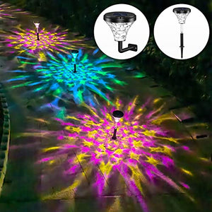 Bright Solar Pathway Lights 4 Pack,Color Changing Dynamic+Warm White LED Solar Lights Outdoor,IP67 Waterproof Garden Solar Path Lights,Solar Powered Landscape Decorative for Backyard Yard Walkway Lawn - Glow-Paradise