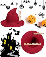Dsumm 3 Pack Halloween Witch Hat for Women Witch Kinitted-Wool Hats Wide Brim Foldable Pointed Cap forHalloween Party Masquerade Cosplay Costume Accessory and Daily Black,red,grey free size - Glow-Paradise